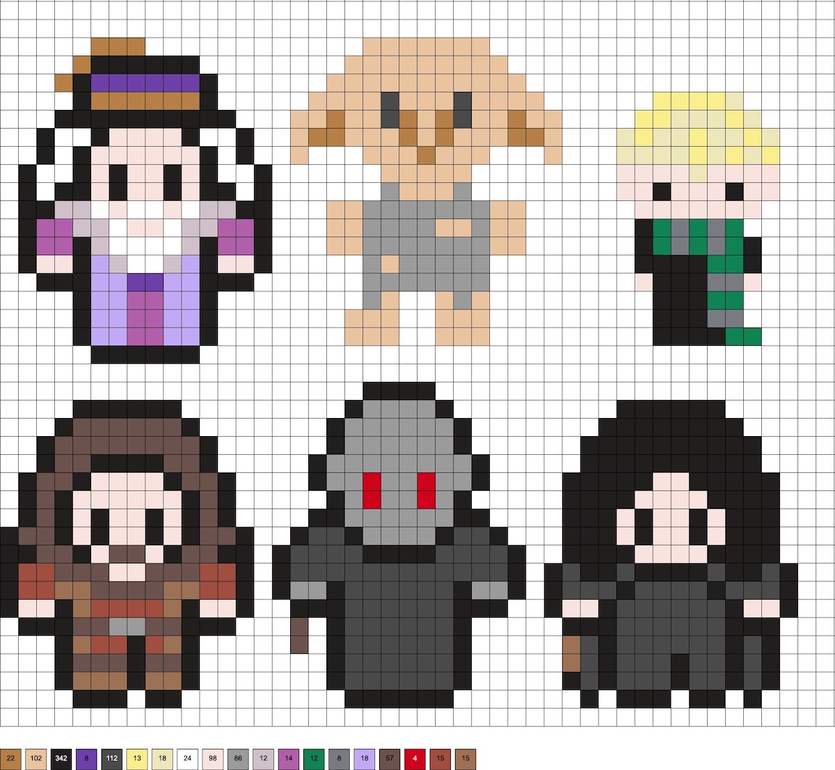 hagrid dumbledore voldemort snape dobby and draco perler beads