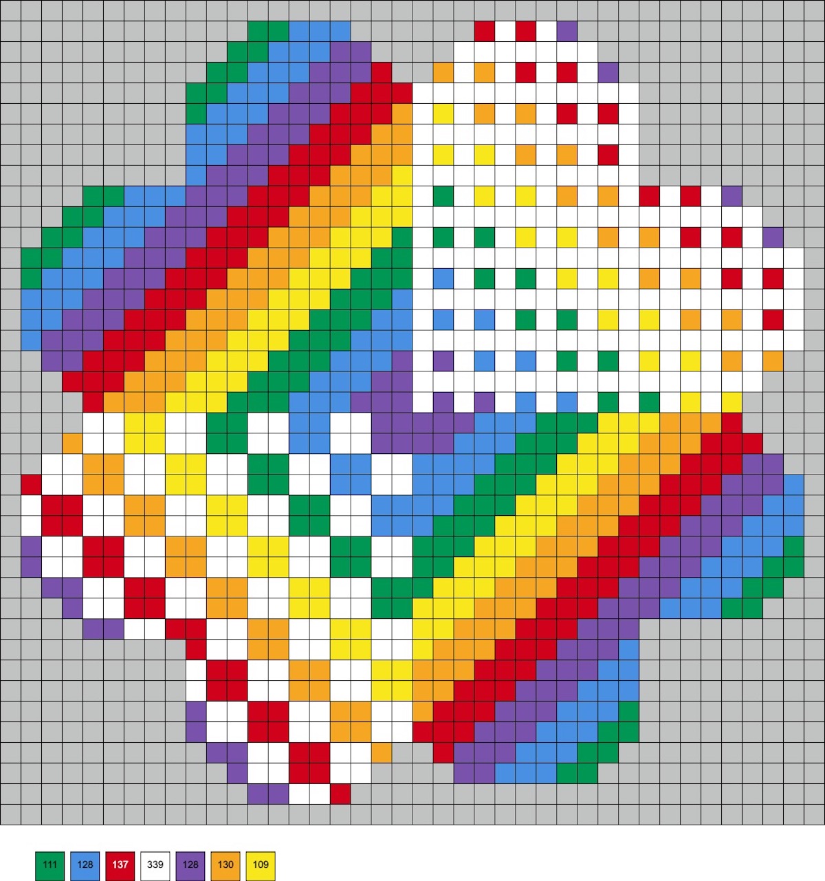 perler bead rainbow hearts