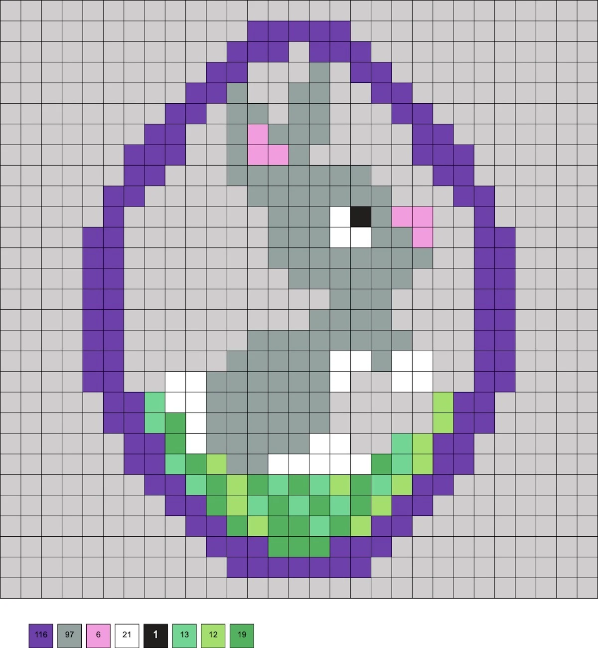 rabbit Easter egg perler beads