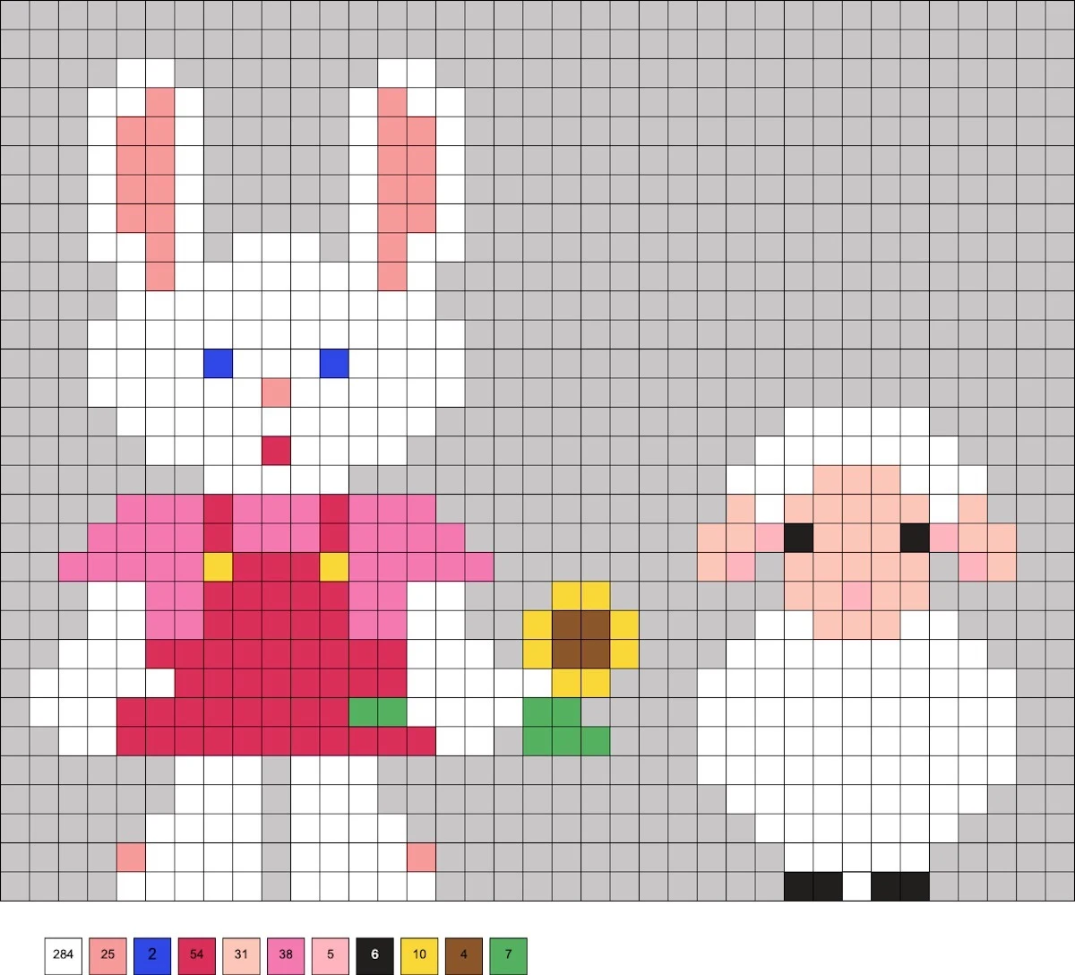 rabbit and sheep perler beads