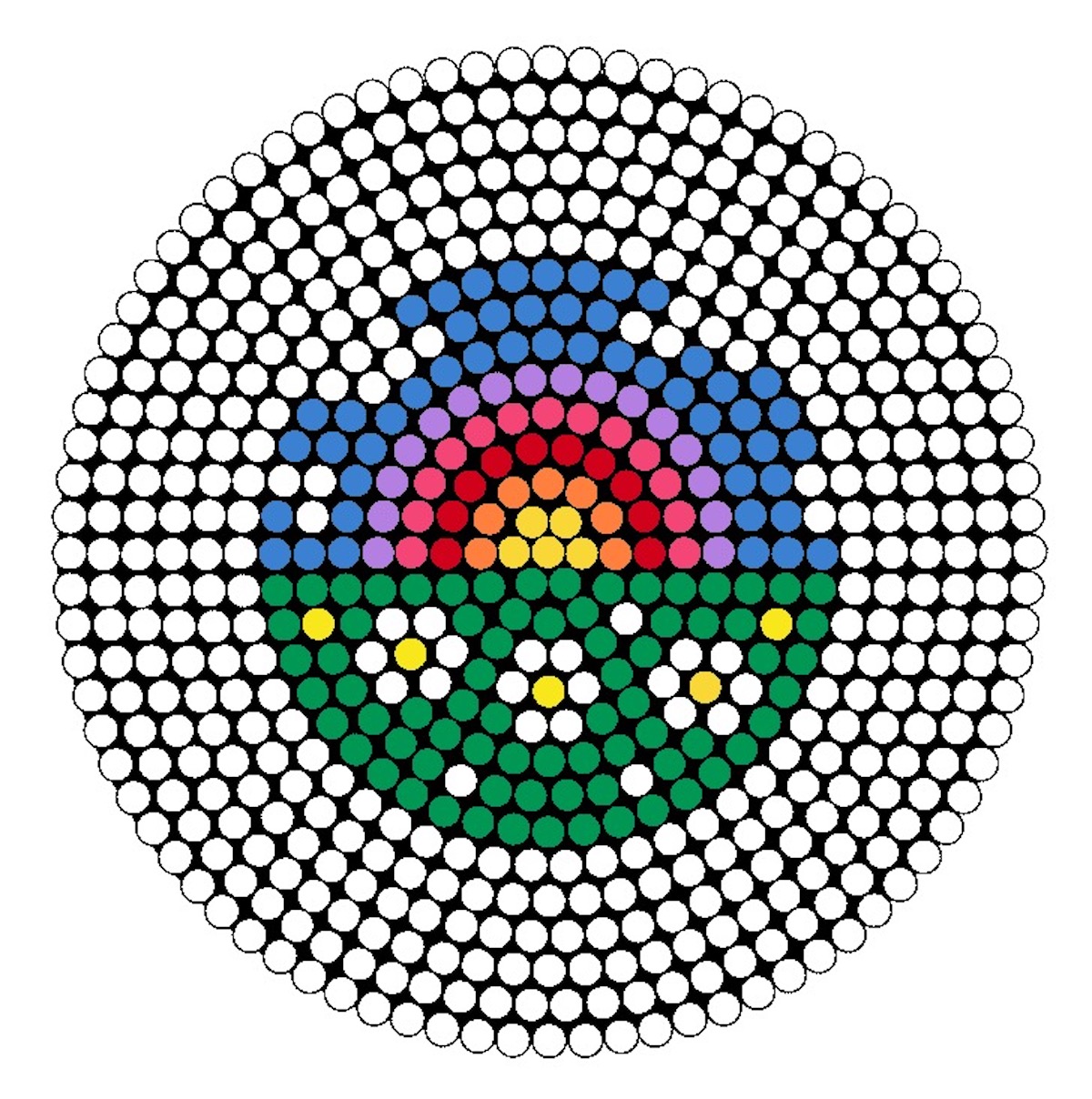 round rainbow perler beads