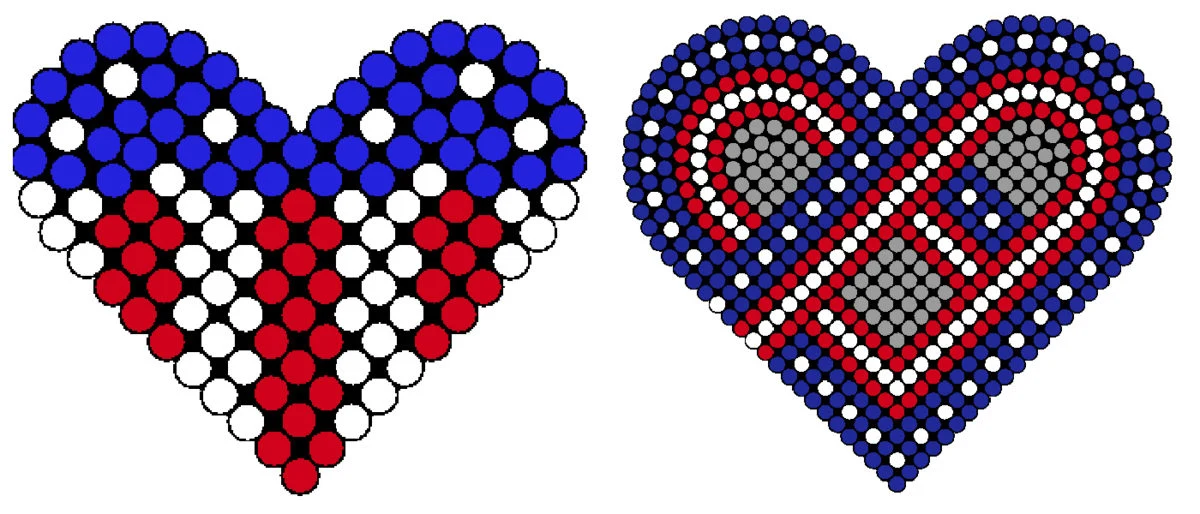 4th of july heart perler patterns