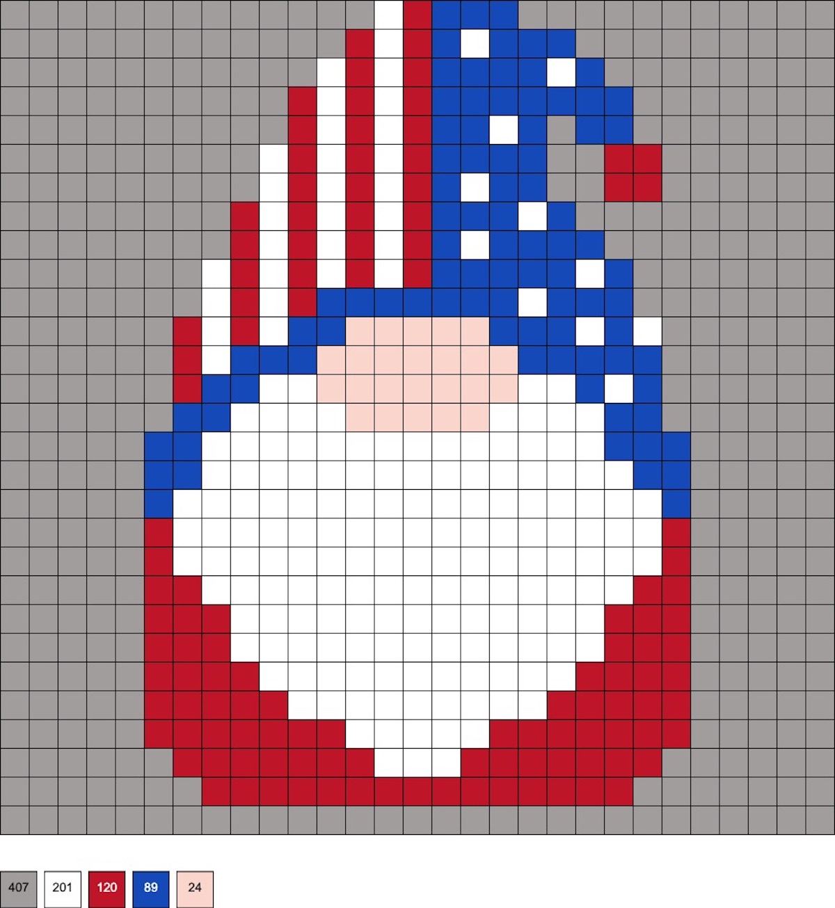 4th of july perler gnome