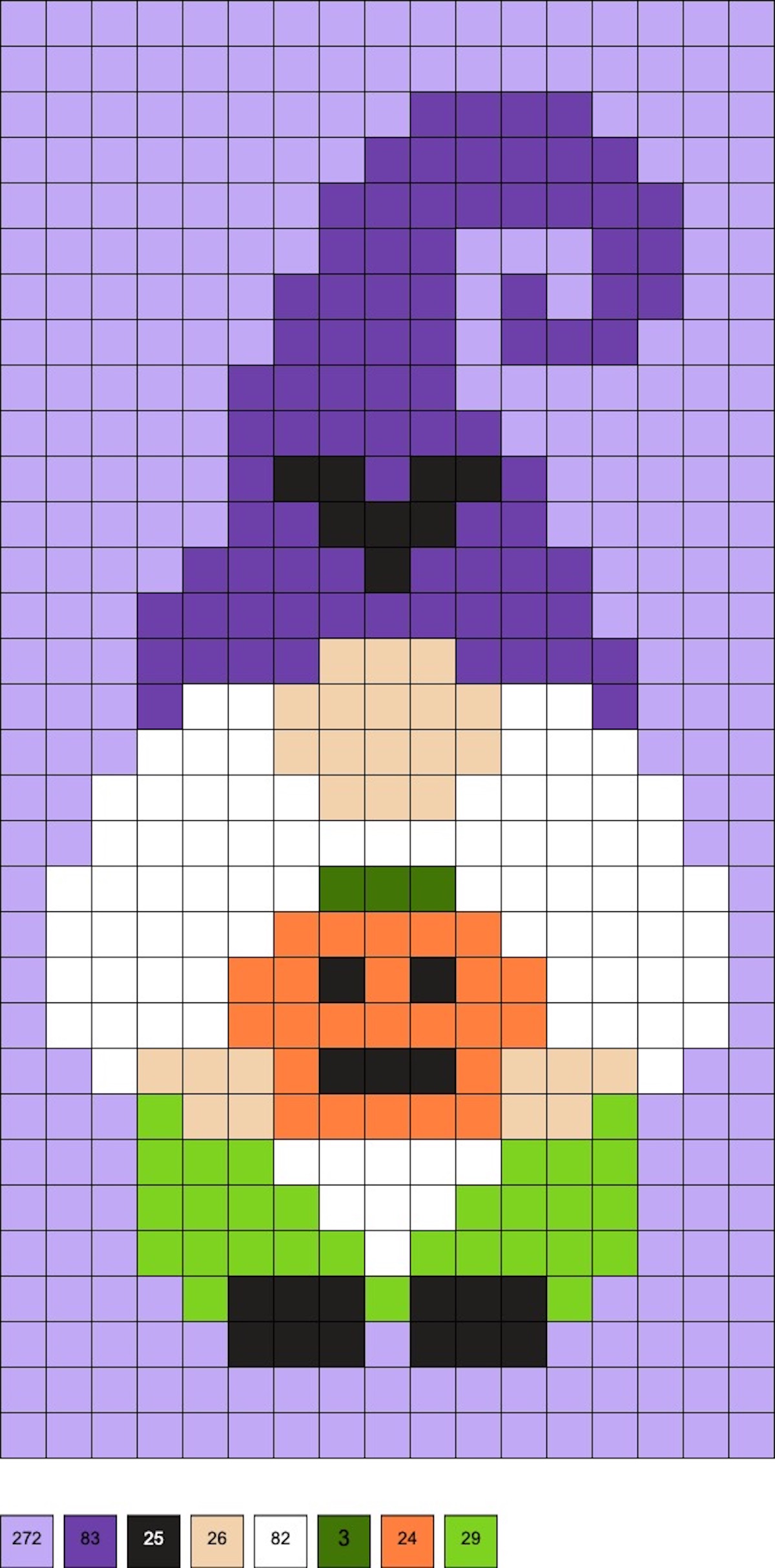 Halloween gnome perler beads