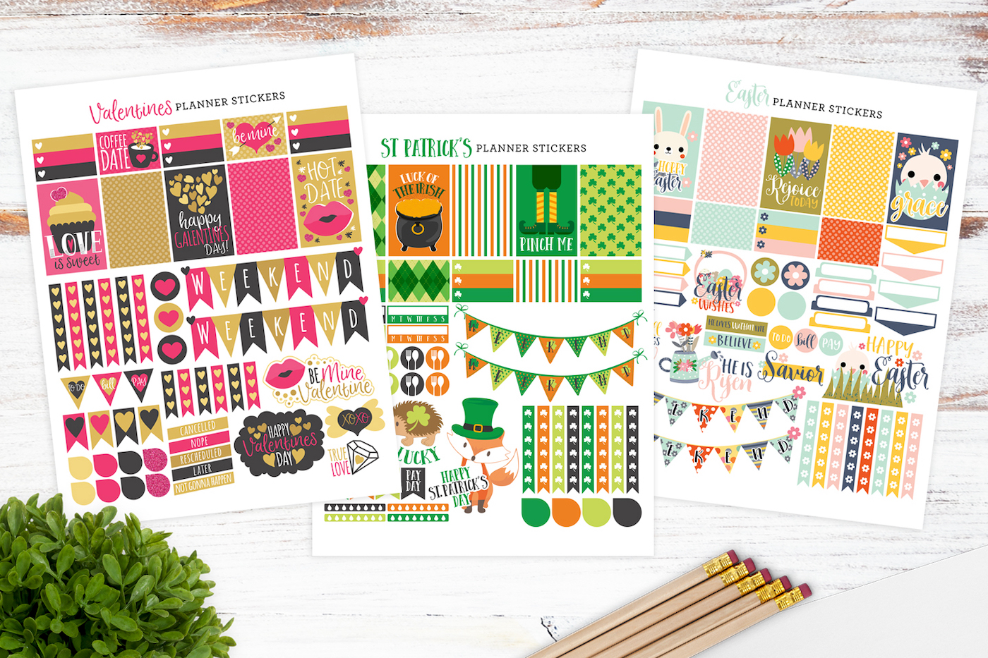 Spring planner stickers