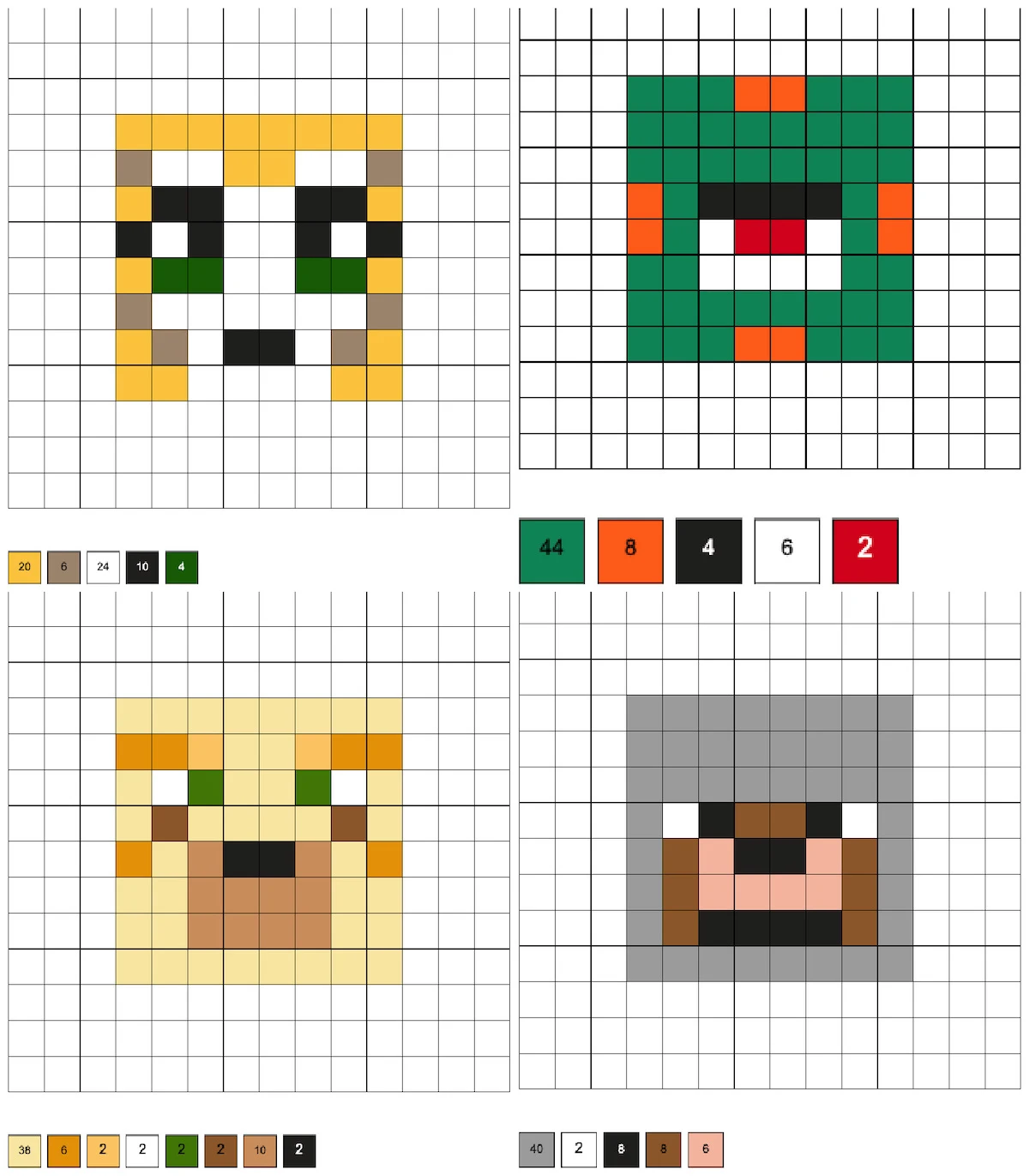 Simple Pixel Art On Grid Minecraft