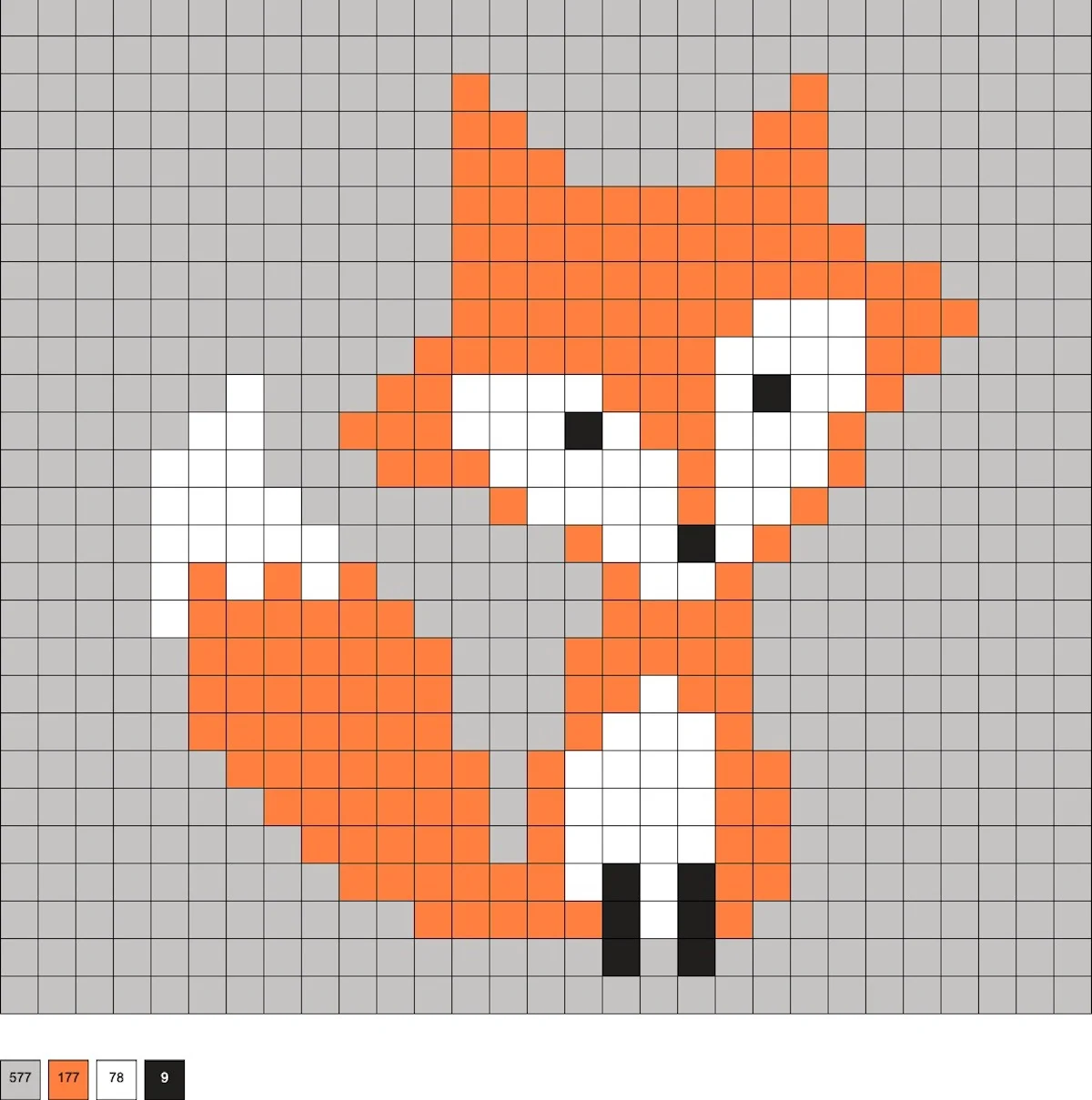 fox hama beads