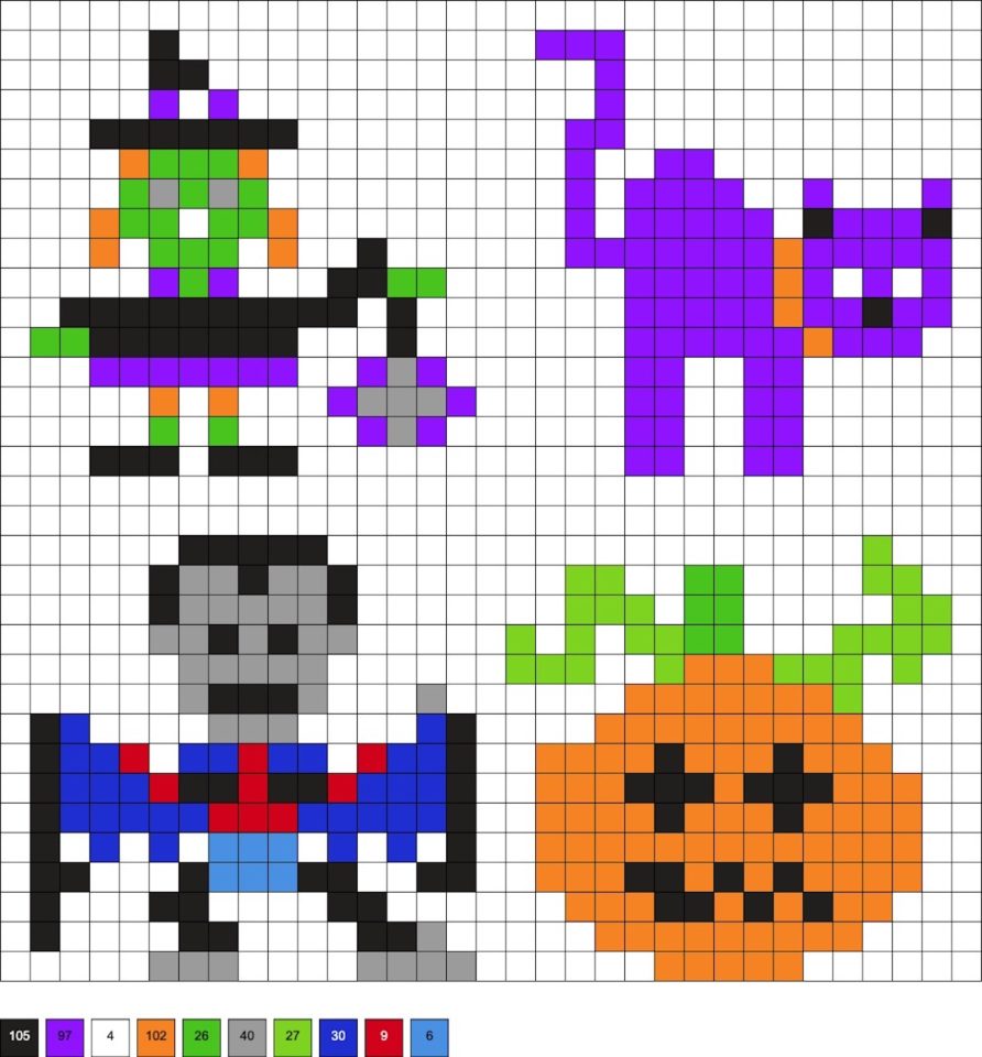 Halloween Perler Beads (50+ Free Patterns!) - DIY Candy