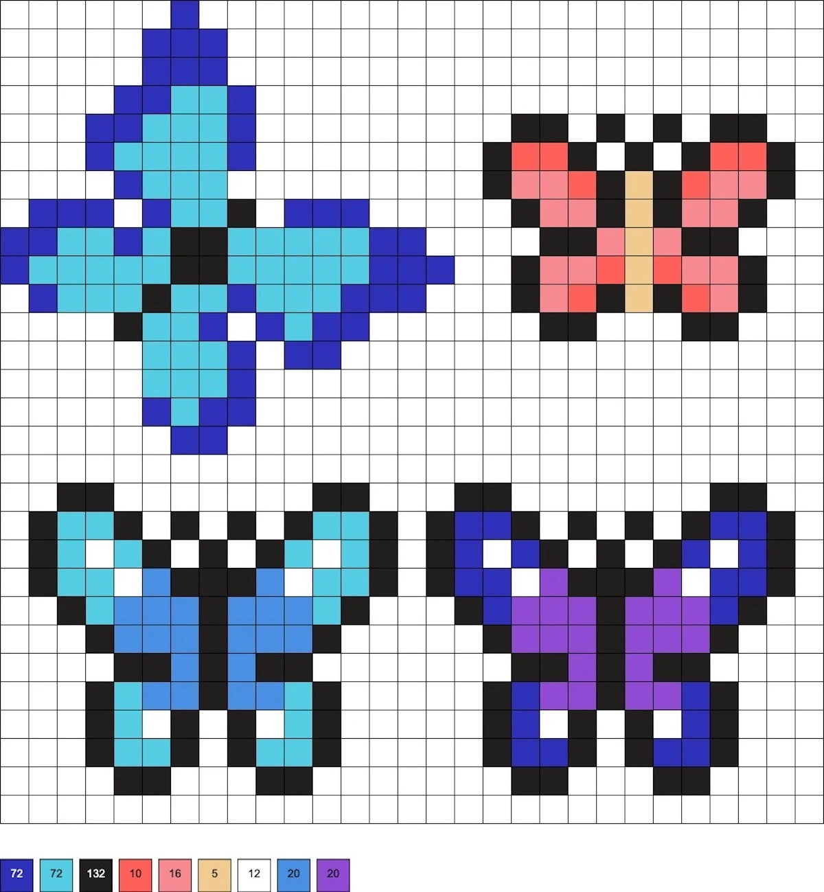 hama beads butterfly