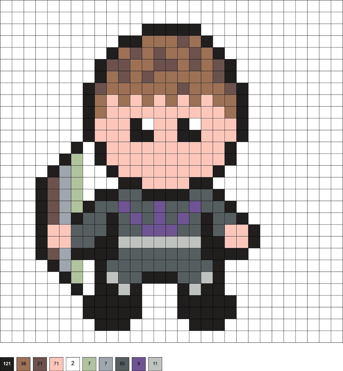 hawkeye perler beads