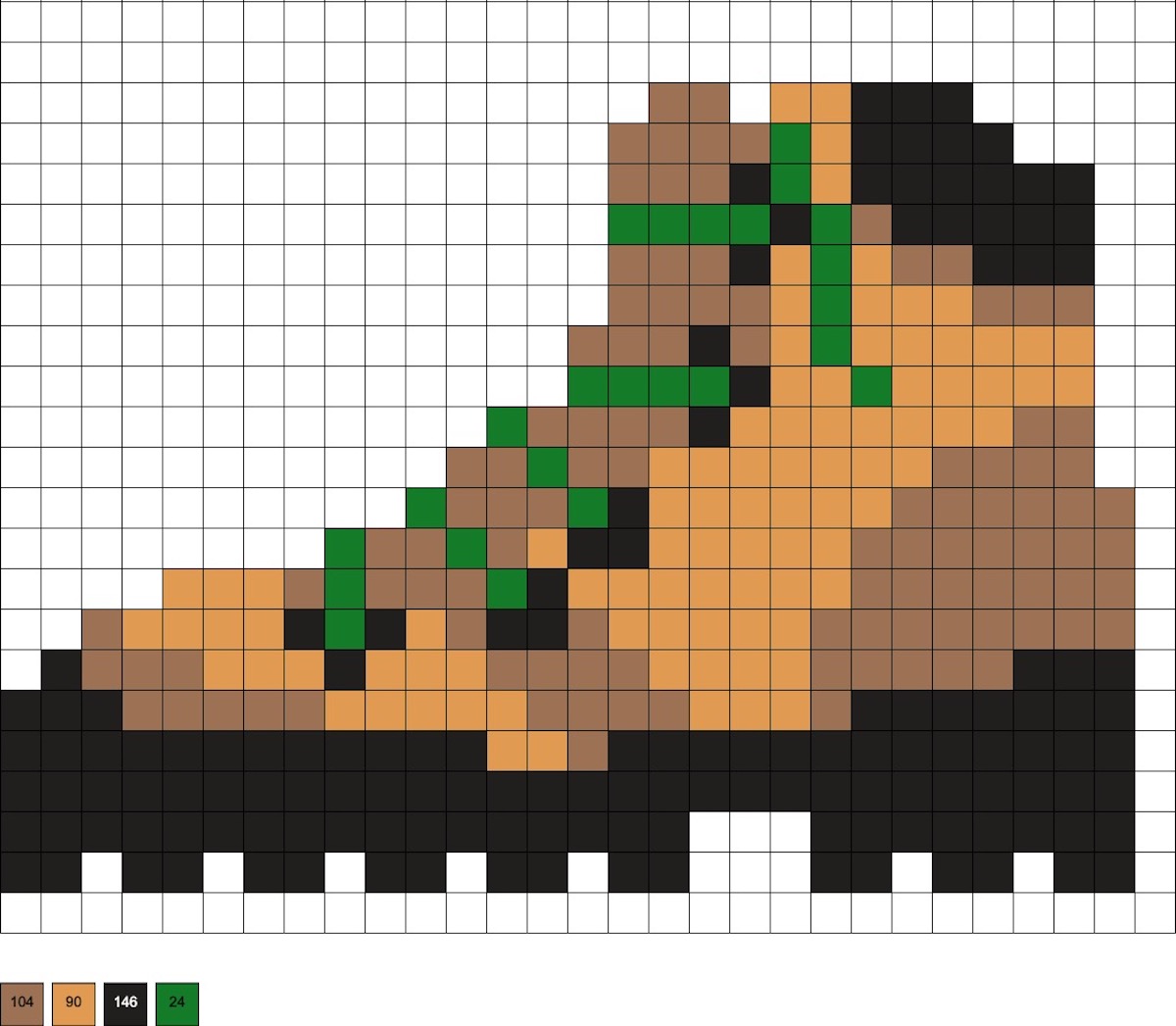 hiking boot perler beads