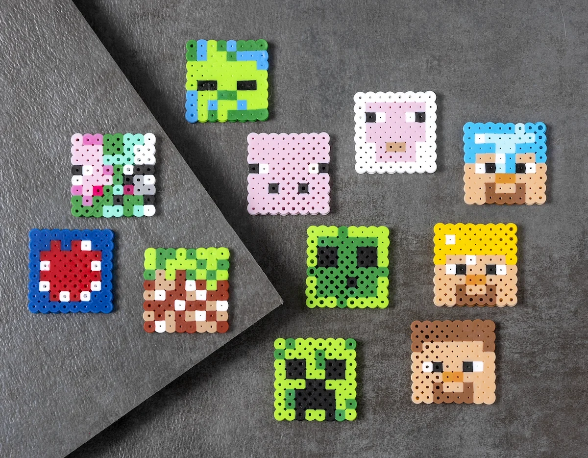 diamond block minecraft perler beads