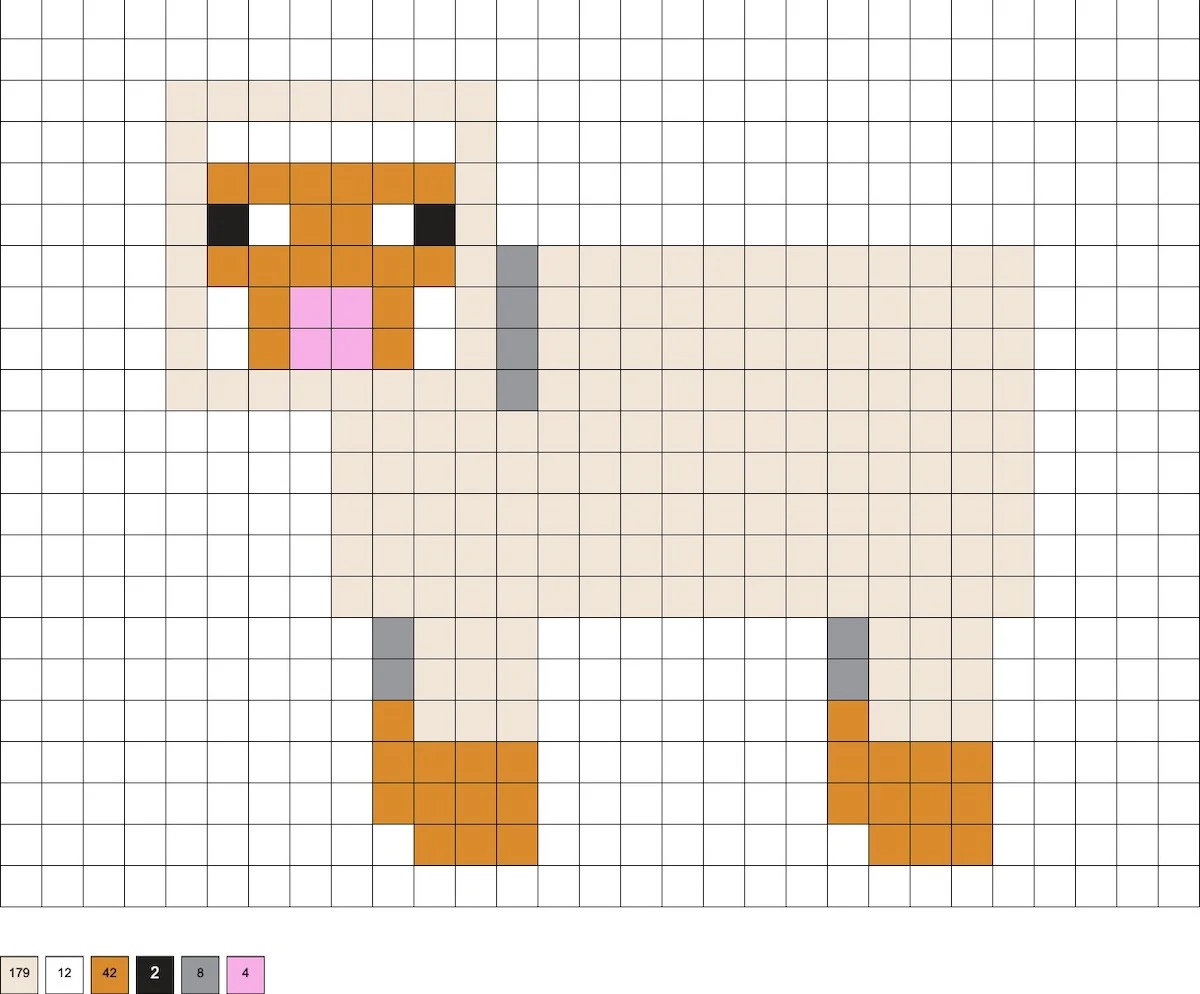 minecraft sheep face pixel art