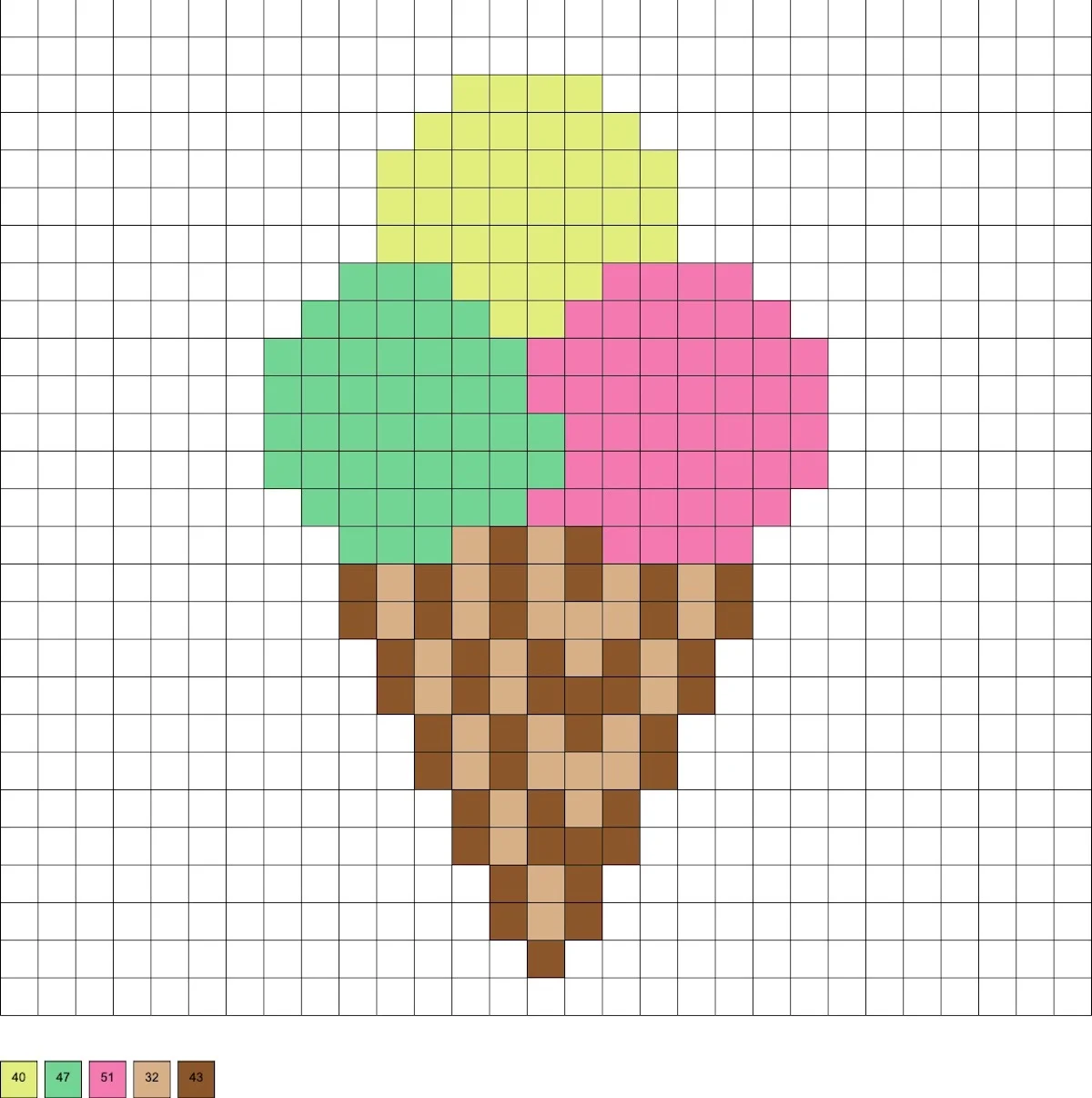 perler bead ice cream cone