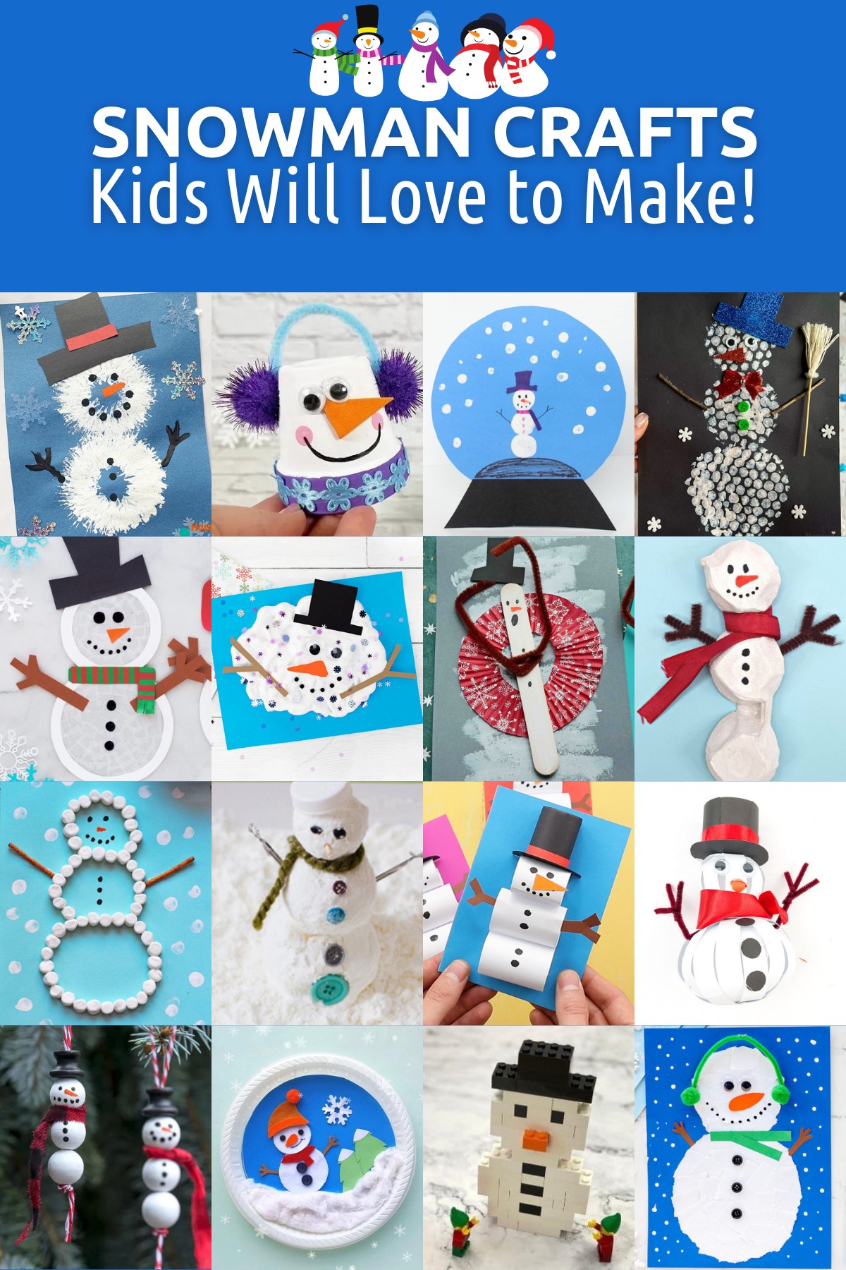 snowman crafts kids will love to make
