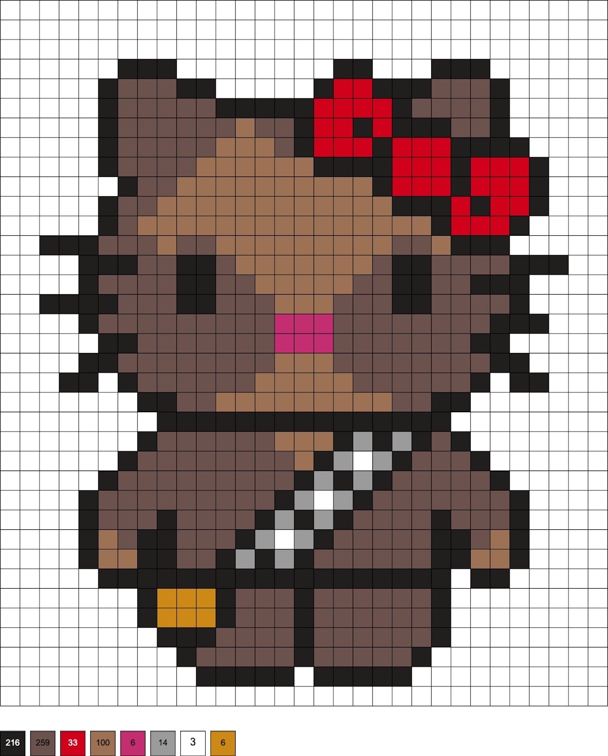 Chewbacca Hello Kitty perler beads
