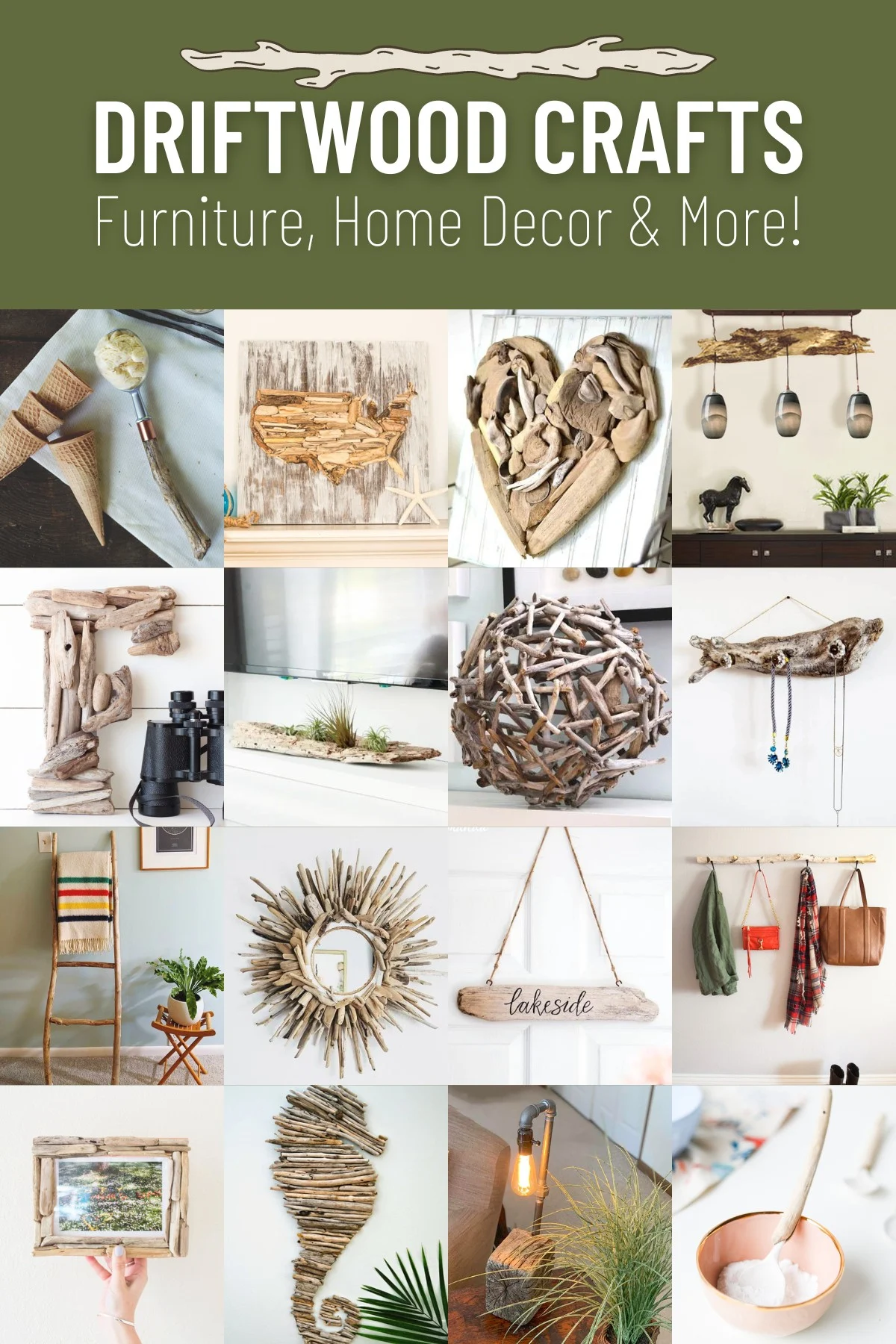 Driftwood Crafts for a rustic beachy theme decor
