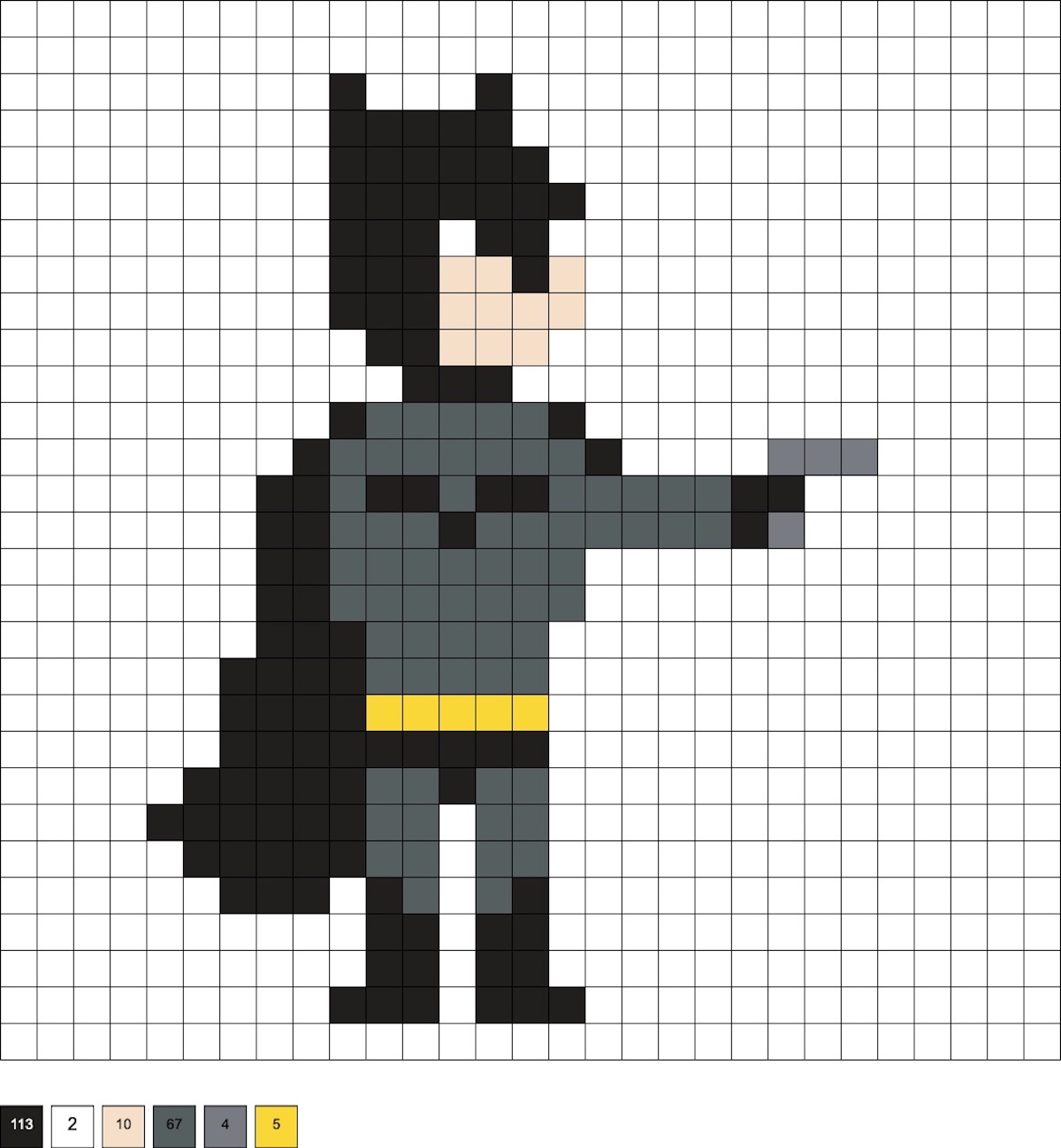 big pixel batman perler