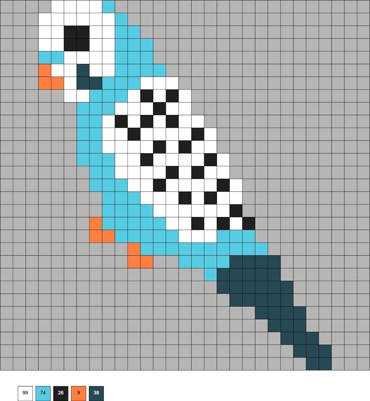 blue parakeet perler beads