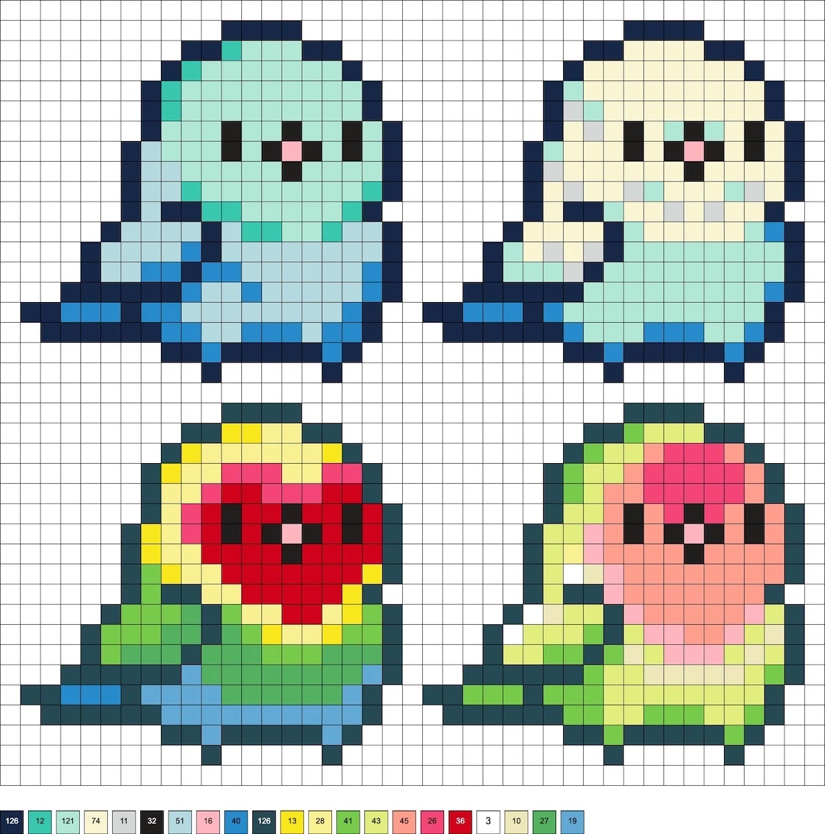 colorful bird hama beads