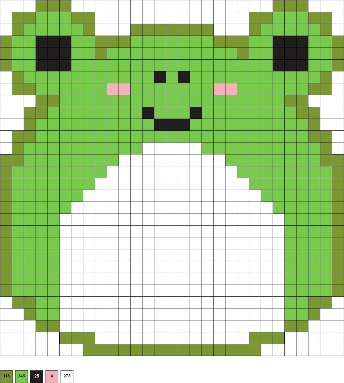 cute frog perler bead pattern