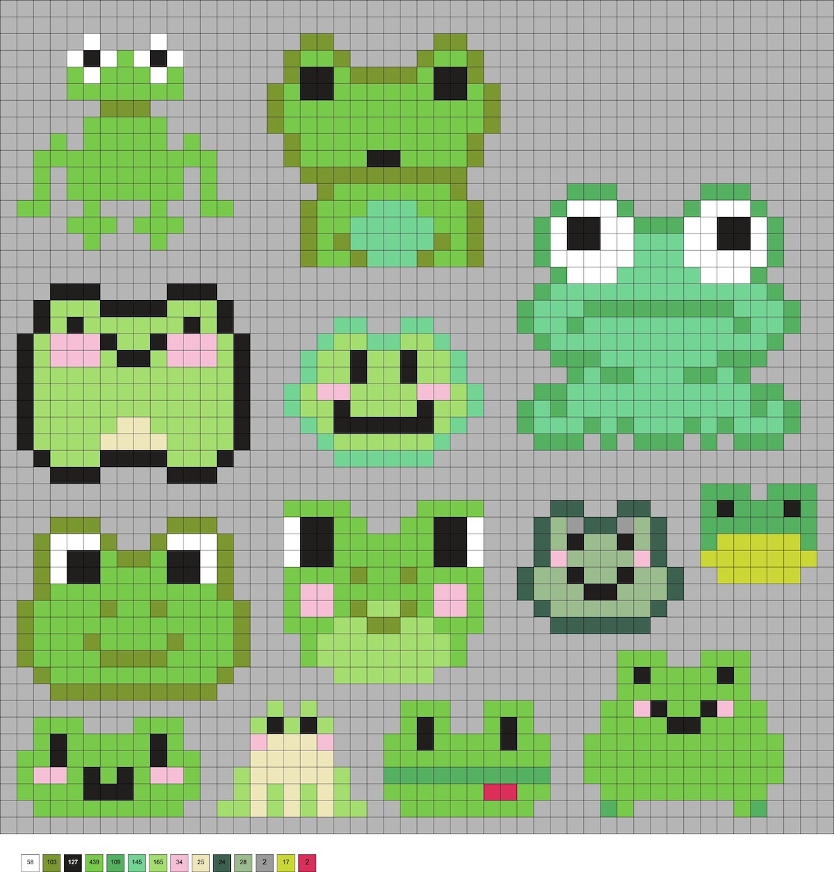 cute frog perler beads