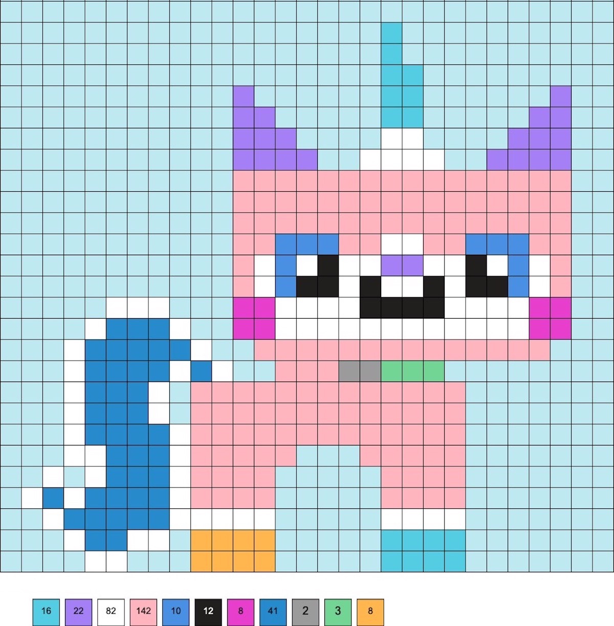 Princess Unikitty half unicorn half anime kitty