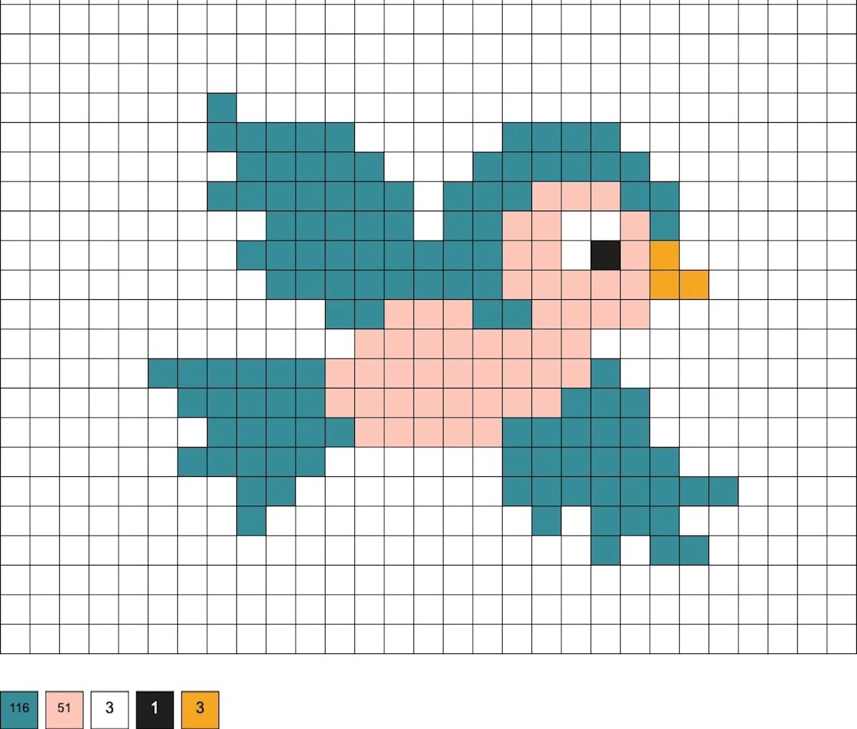 easy perler bead bird