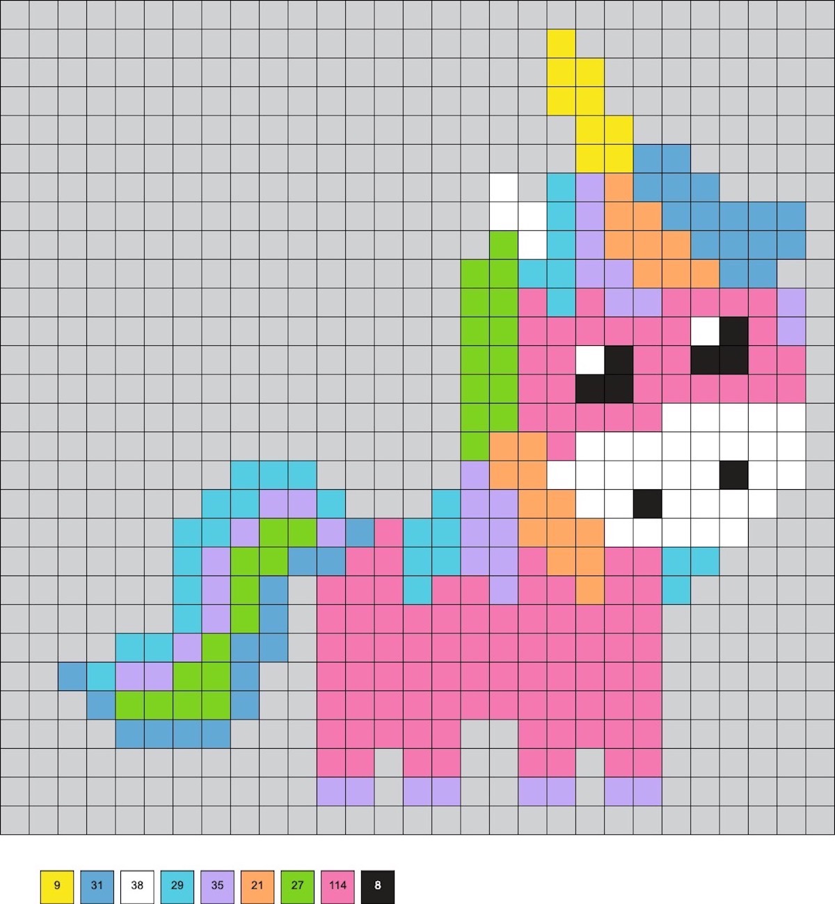 easy perler bead unicorn