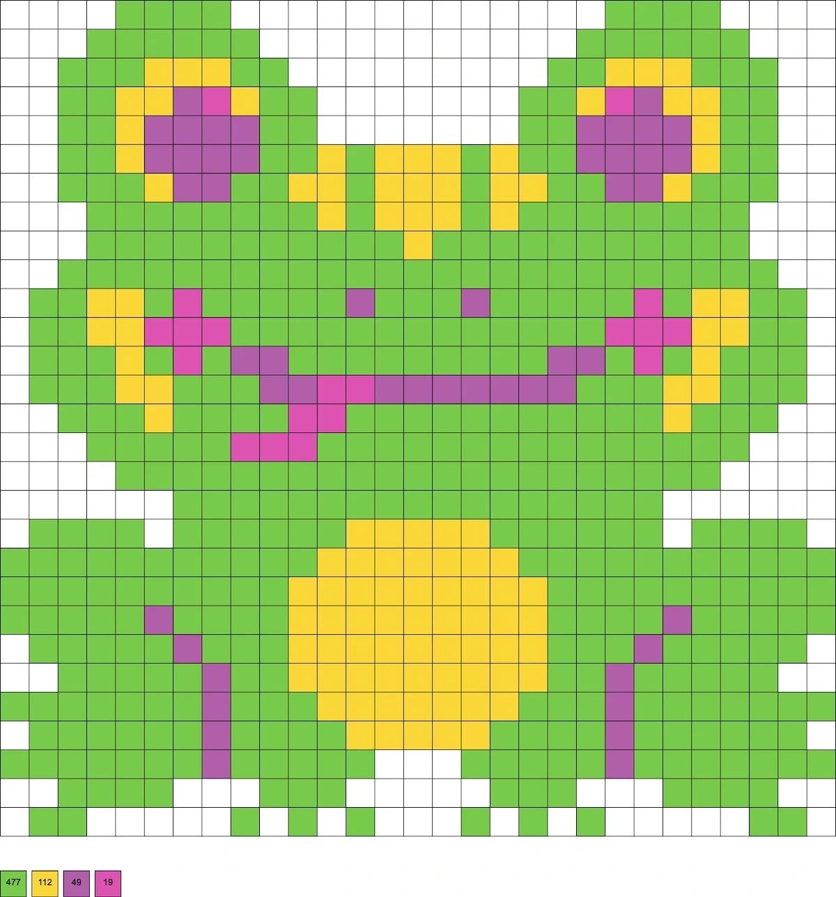 frog melty bead pattern