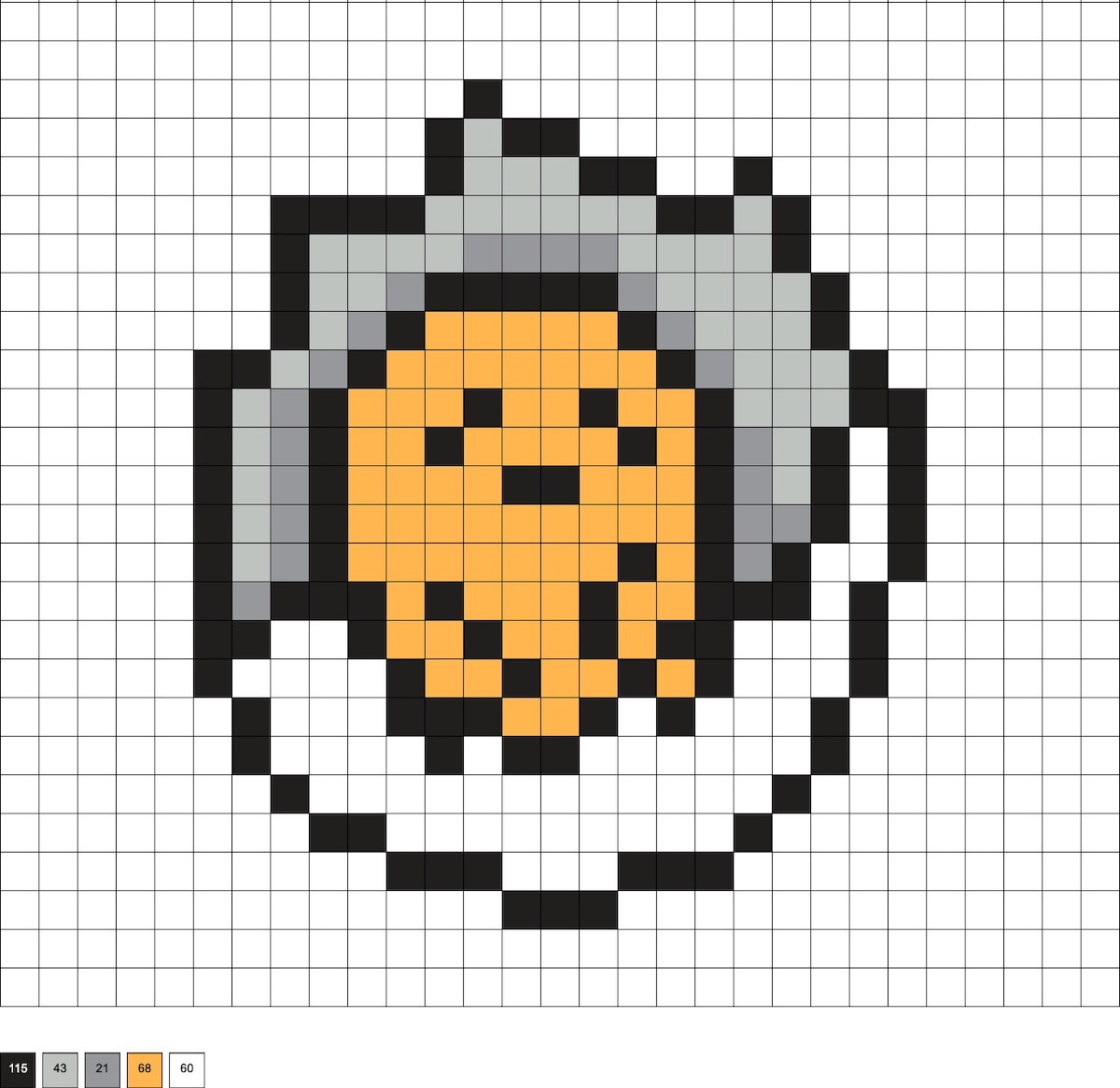 gudetama perler pattern