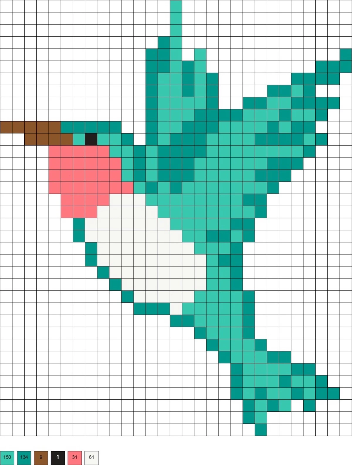 hummingbird perler beads