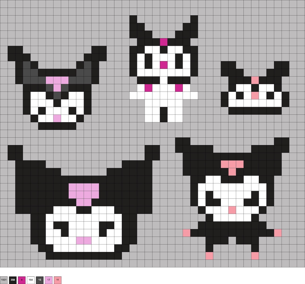 kuromi hama beads