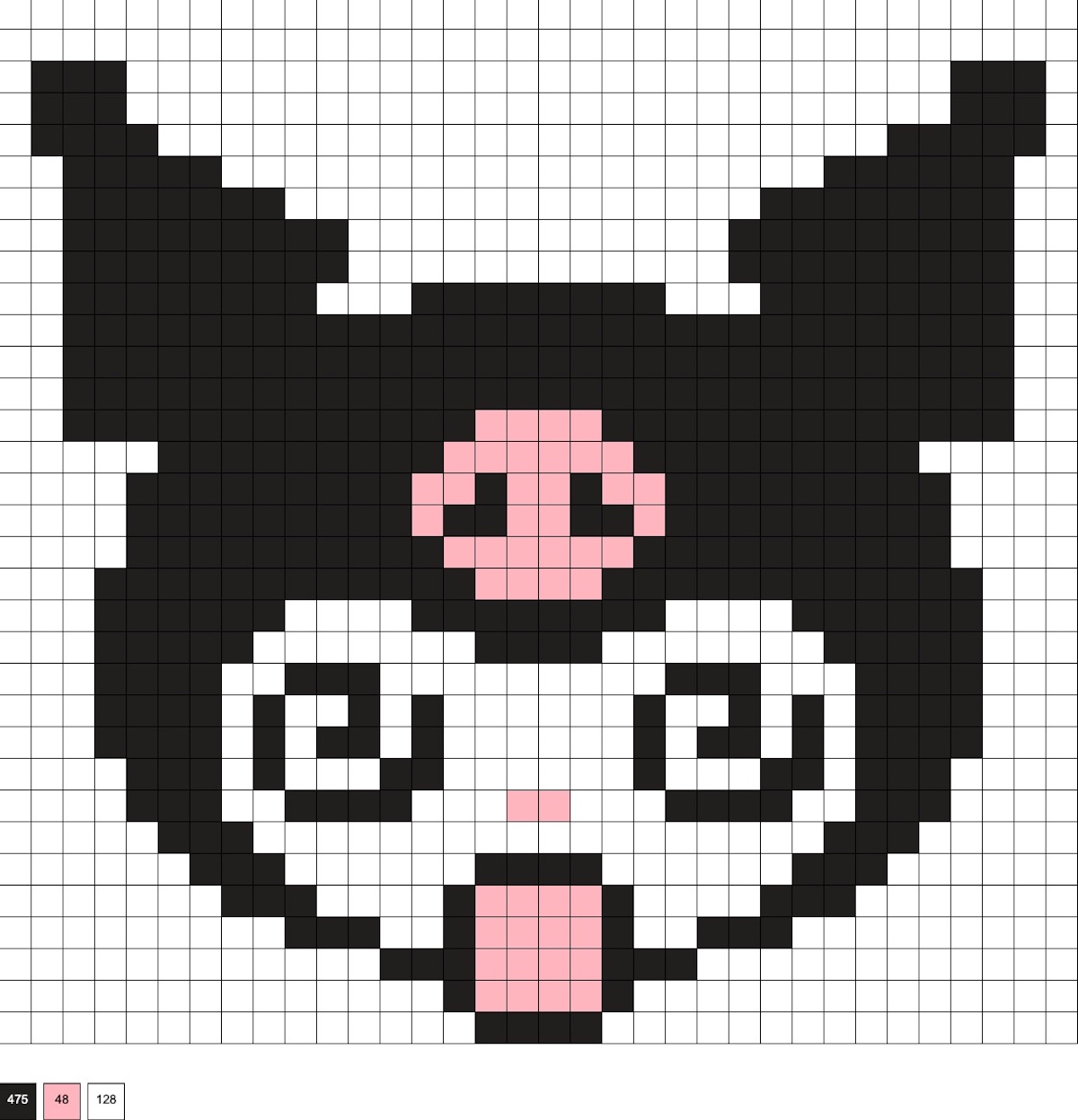 kuromi perler pattern