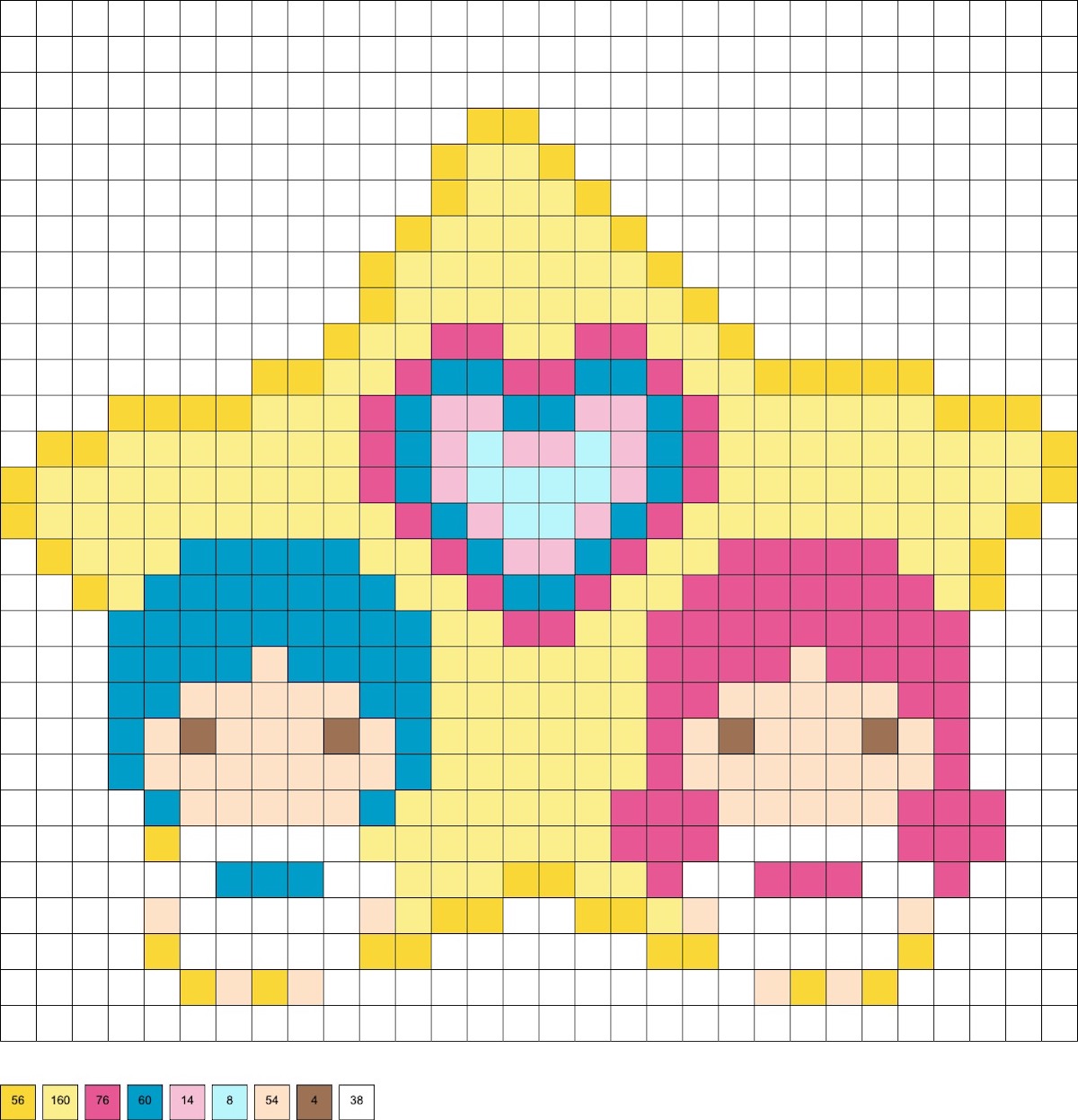 little twin stars perler beads