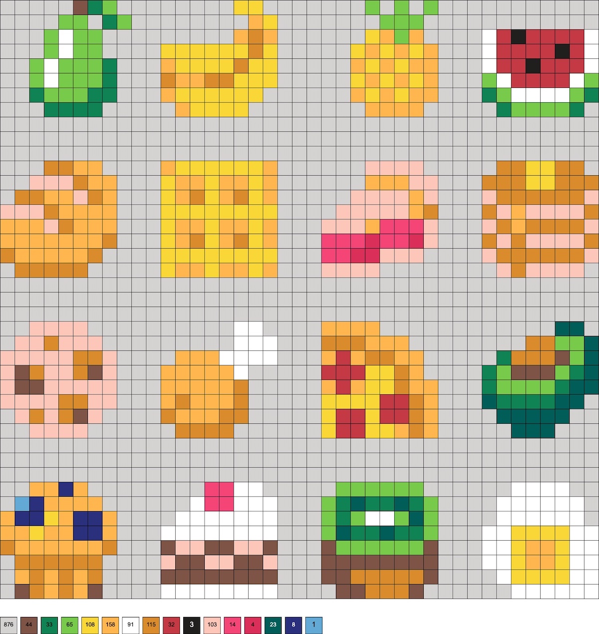 mini perler bead food