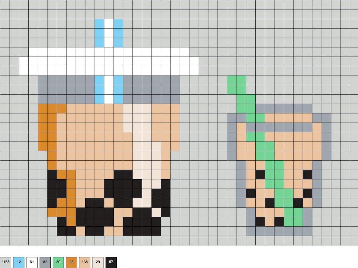 perler bead boba tea