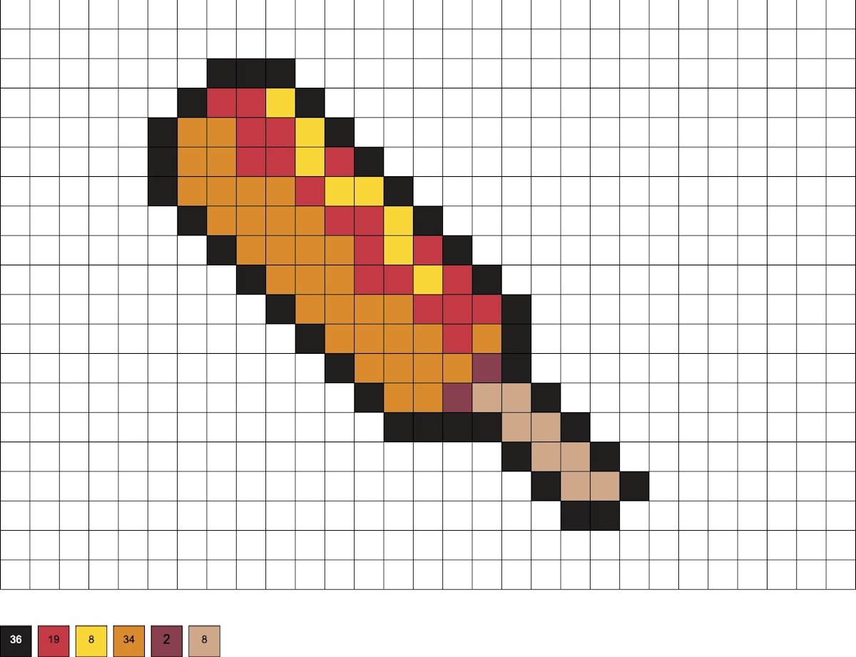 perler bead corn dog