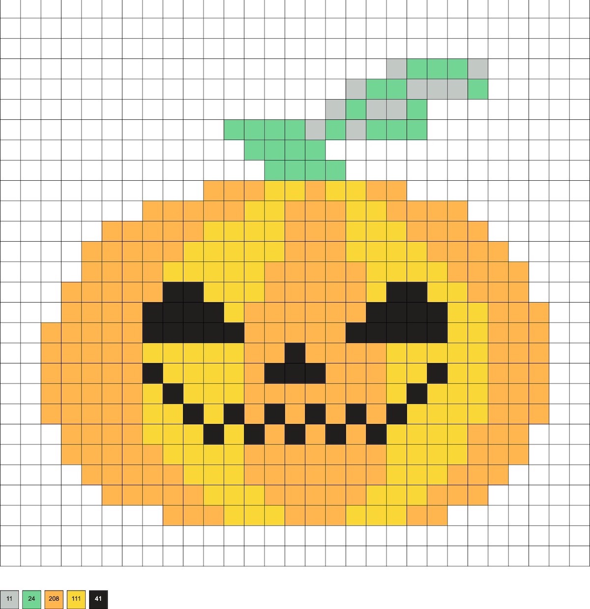 perler bead jack o lantern