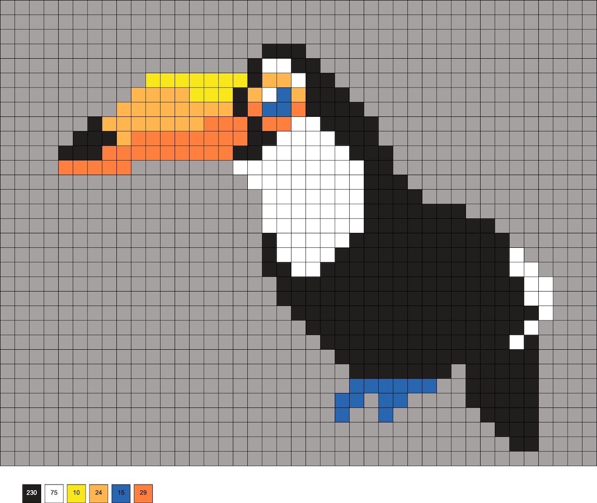 perler bead toucan