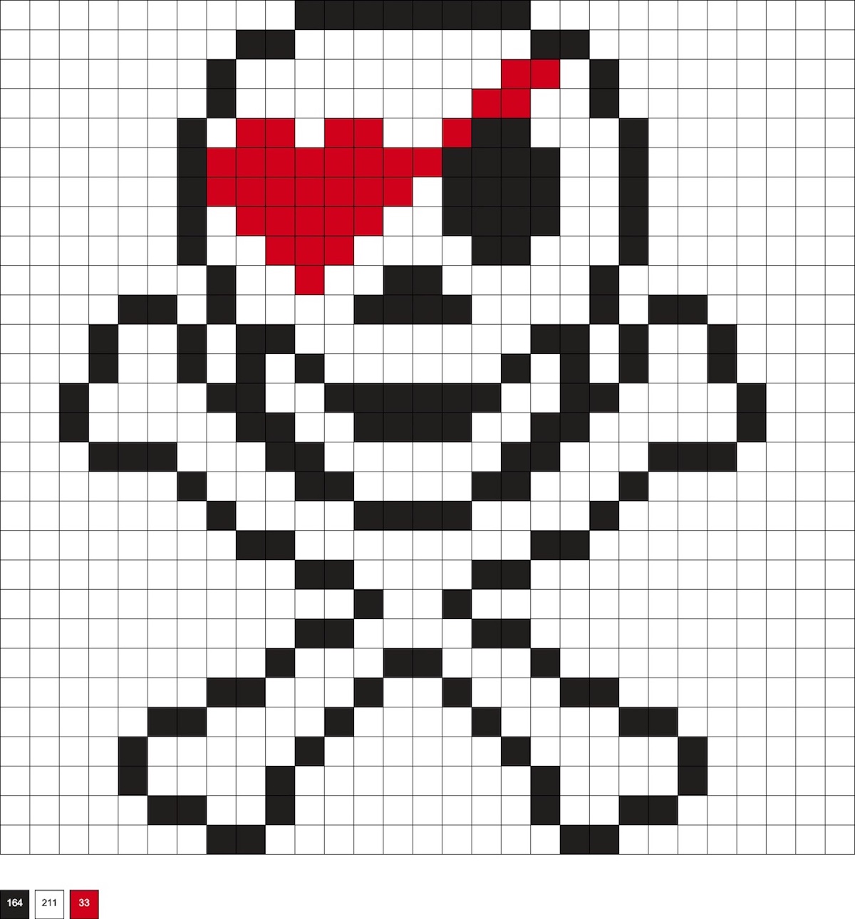 pirate with a heart patch skull