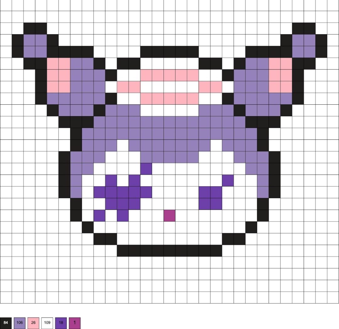 Kuromi Perler Beads (20+ Free Patterns) DIY Candy