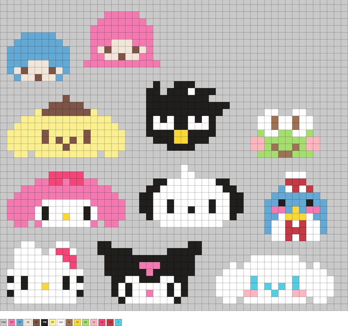 Sanrio Perler Beads 30 Free Patterns DIY Candy