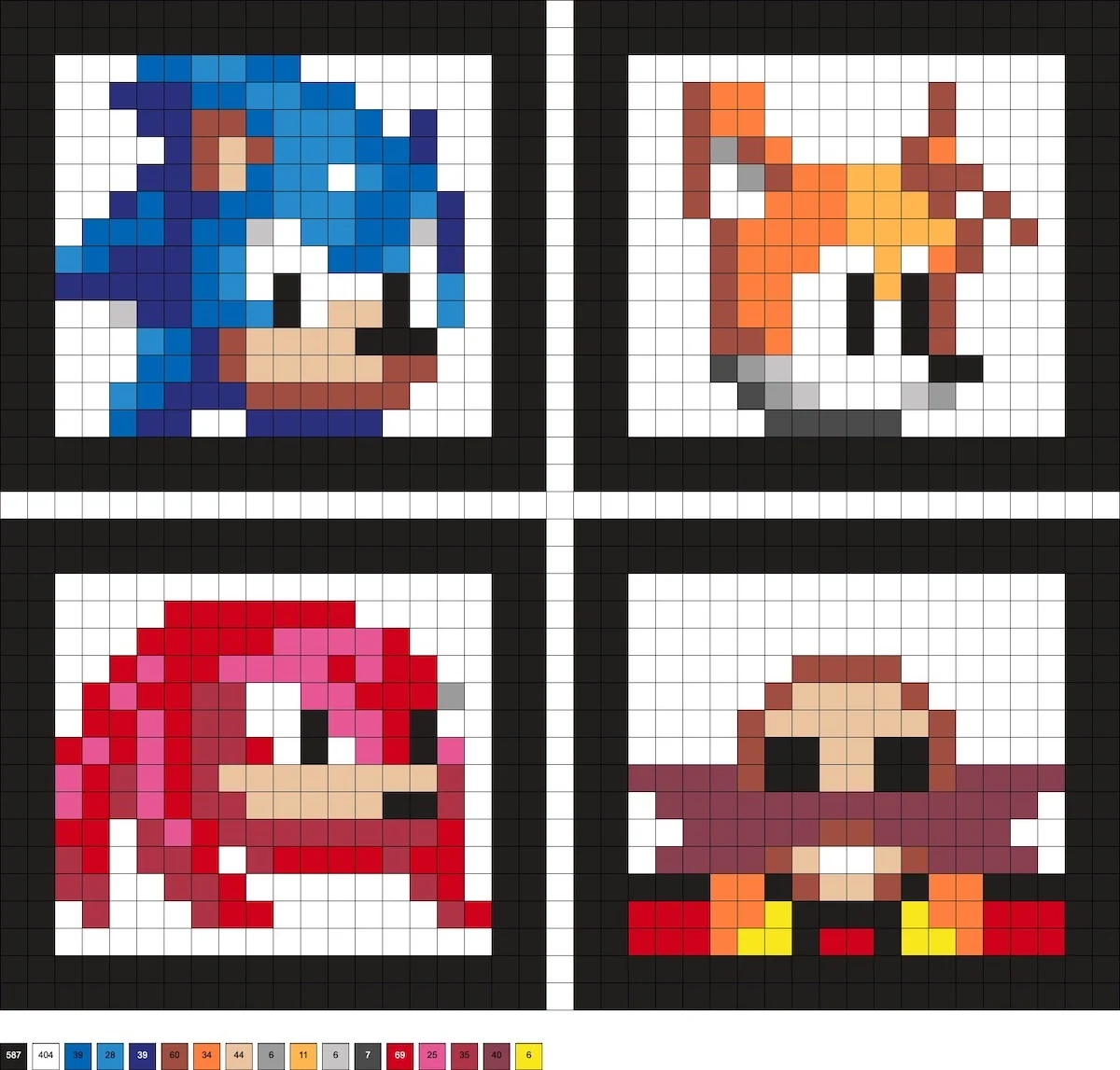 sonic the hedgehog melty beads