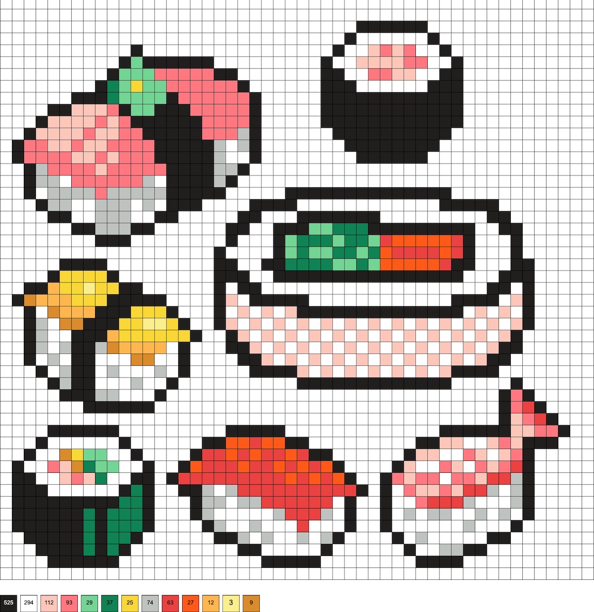 sushi perler beads