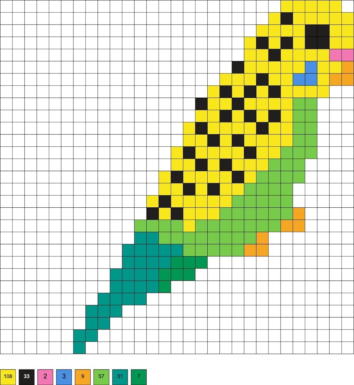 yellow parakeet perler beads