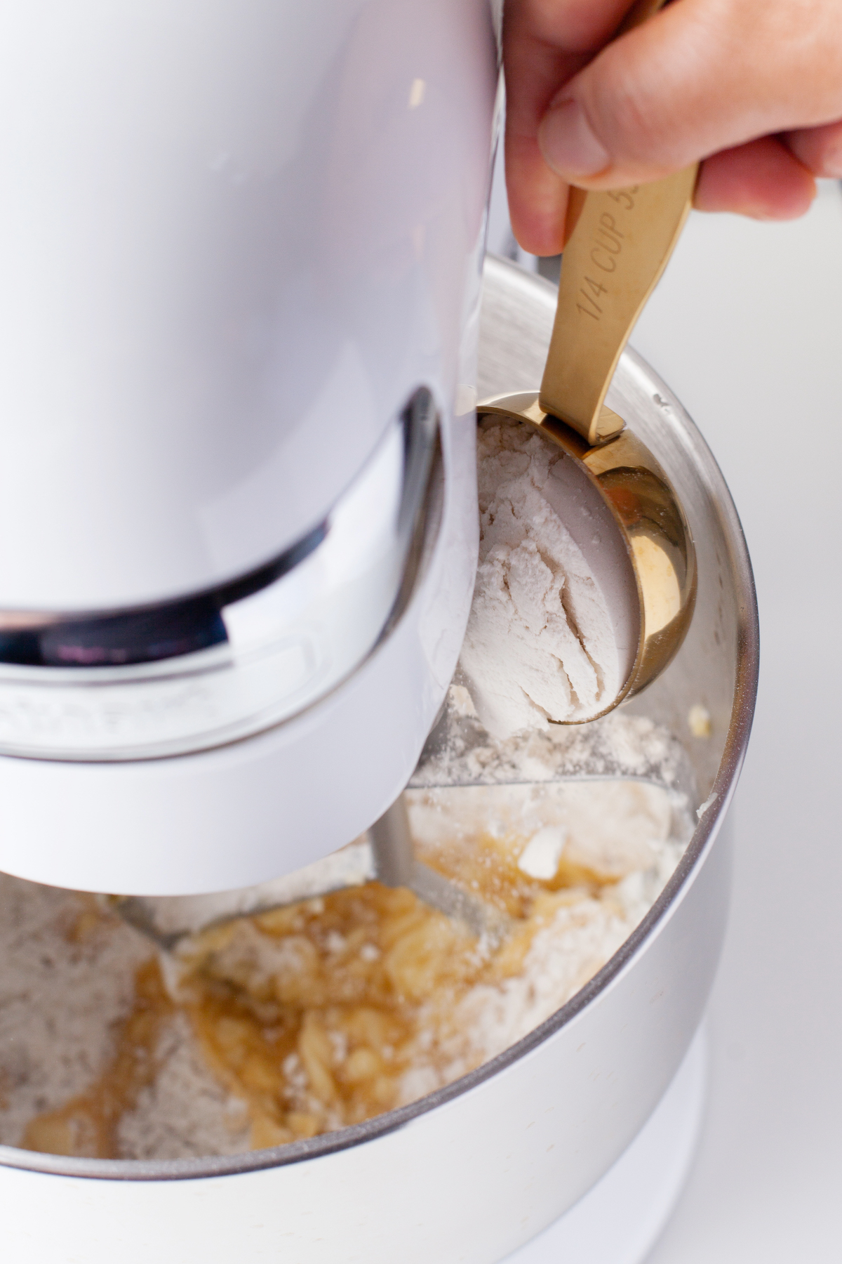 Add the flour mixture to the dry ingredients