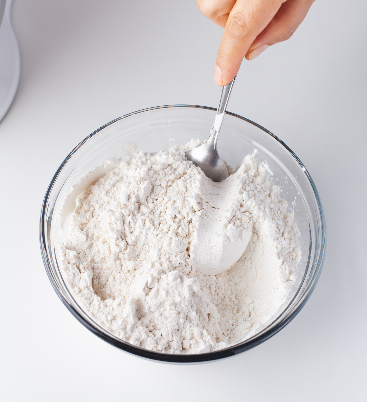 Whisking the flour, salt, and cornstarch together
