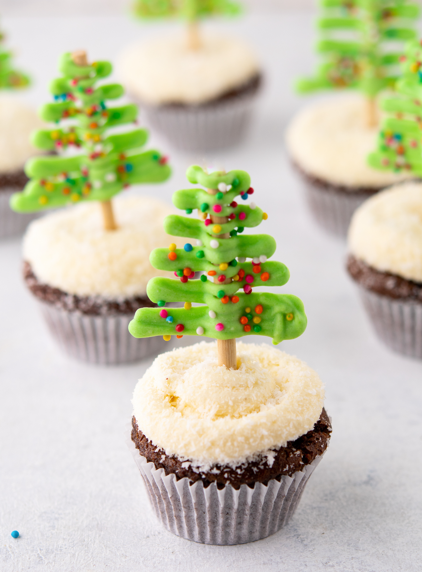 christmas tree cupcakes