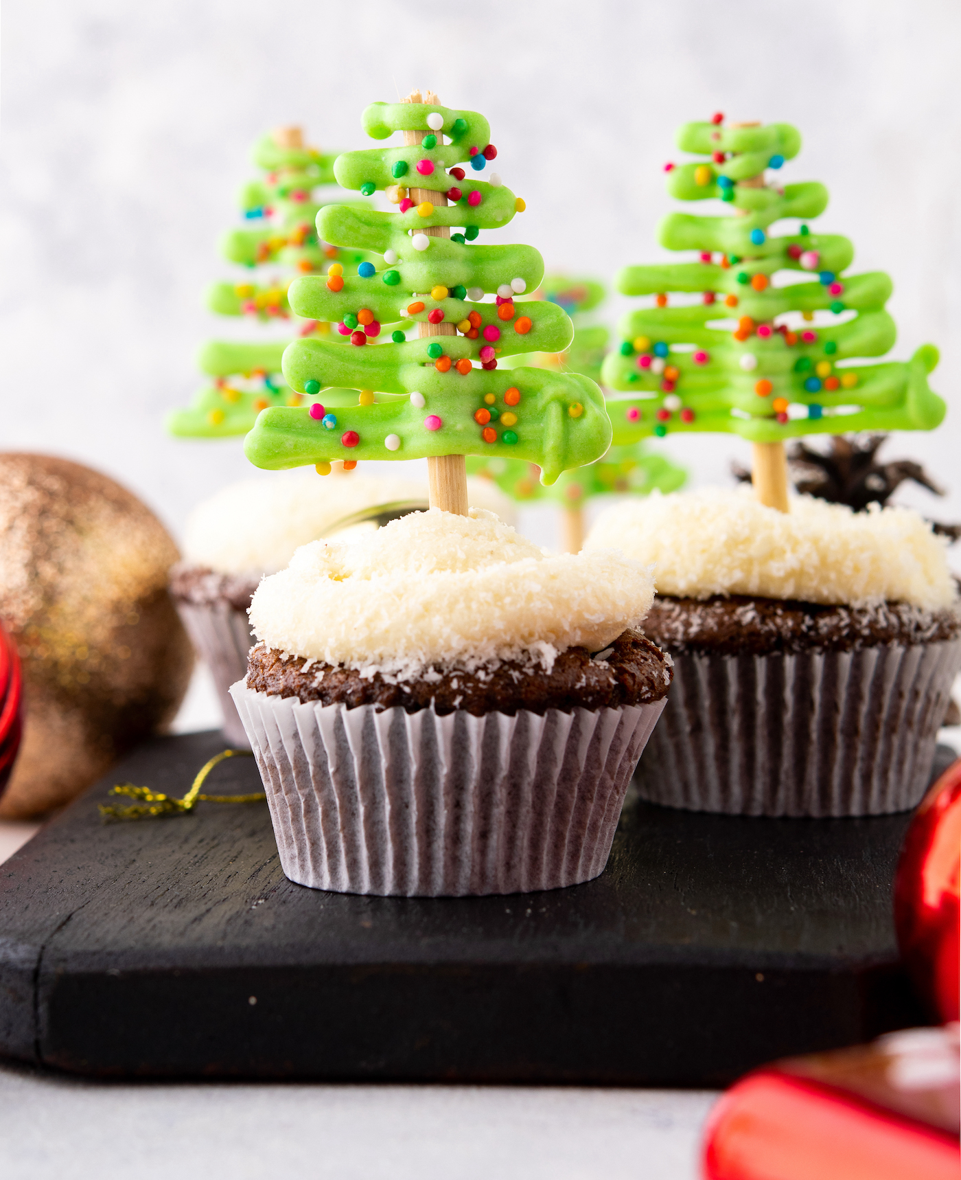 xmas tree cupcakes